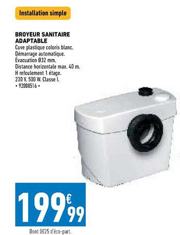 broyeur sanitaire adaptable