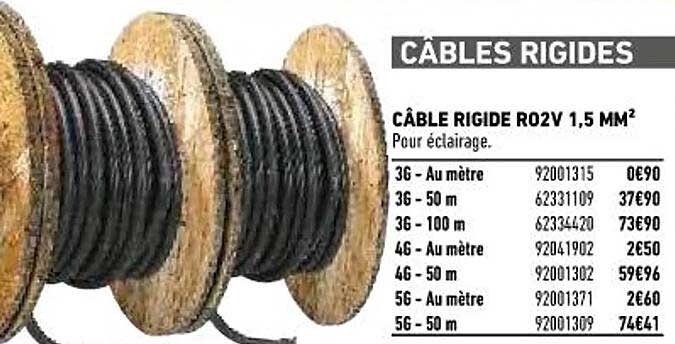câble rigide r02v 1,5 mm²