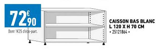 Caisson Bas Blanc L 120 X H  70 Cm