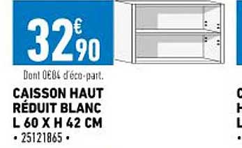 caisson haut réduit blanc l 60 x h 42 cm