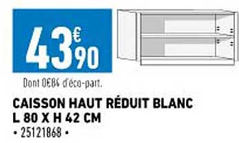 caisson haut réduit blanc l 80 x h 42 cm