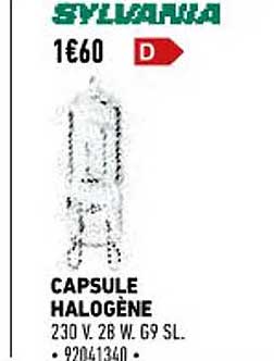 capsule halogène sylvania