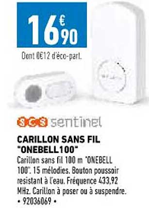carillon sans fil "onebell 100" scs sentinel