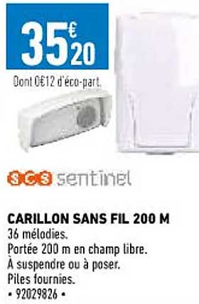 carillon sans fil 200 m scs sentinel