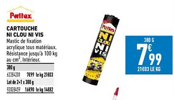 cartouche ni clou ni vis pattex