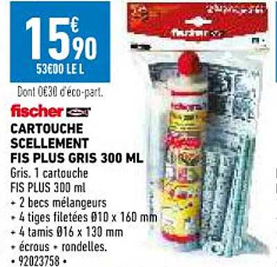 Cartouche Scellement Fis Plus Gris 300ml Fischer