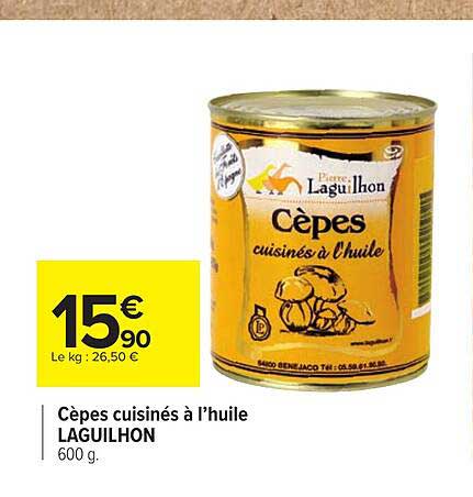 cèpes cuisinées à l'huile laguilhon
