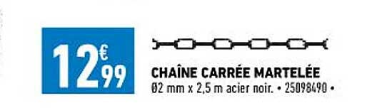 chaîne carrée martelée