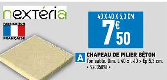 chapeau de pilier béton nextéria