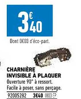 charnière invisible à plaquer