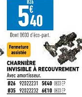 Charnière Invisible à Recouvrement