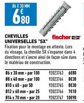Chevilles Universelles "sx" Fischer