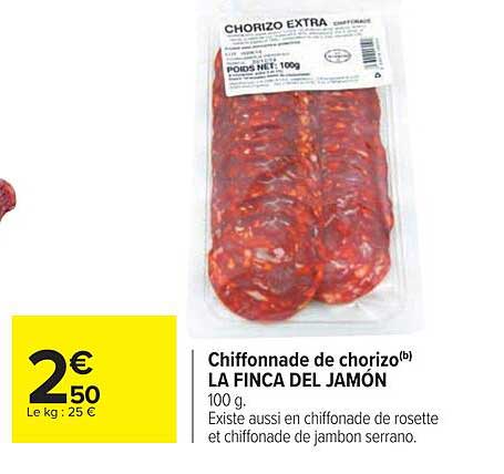 Chiffonade De Chorizo La Finca Del Jamón