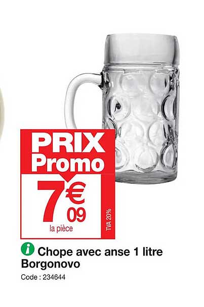 chope avec anse 1 litre borgonovo