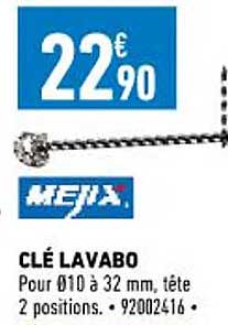 clé lavabo mejix