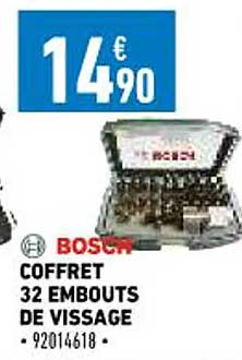 coffret 32 embouts de vissage bosch