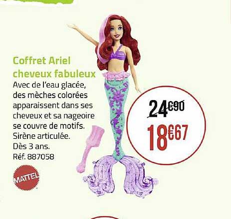Coffret Ariel Cheveux Fabuleux Mattel