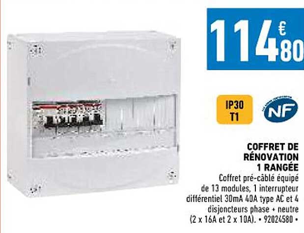 coffret de rénovation 1 rangées