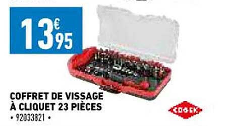 coffret de vissage à cliquet 23 pièces cogex