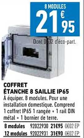 coffret étanche 8 saillie ip65