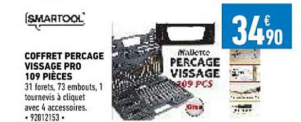 coffret perçage vissage pro 109 pièces smartool