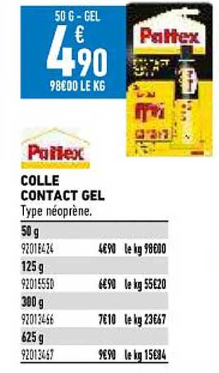 Colle Contact Gel Pattex