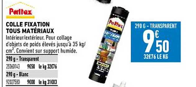 colle fixation tous matériaux pattex