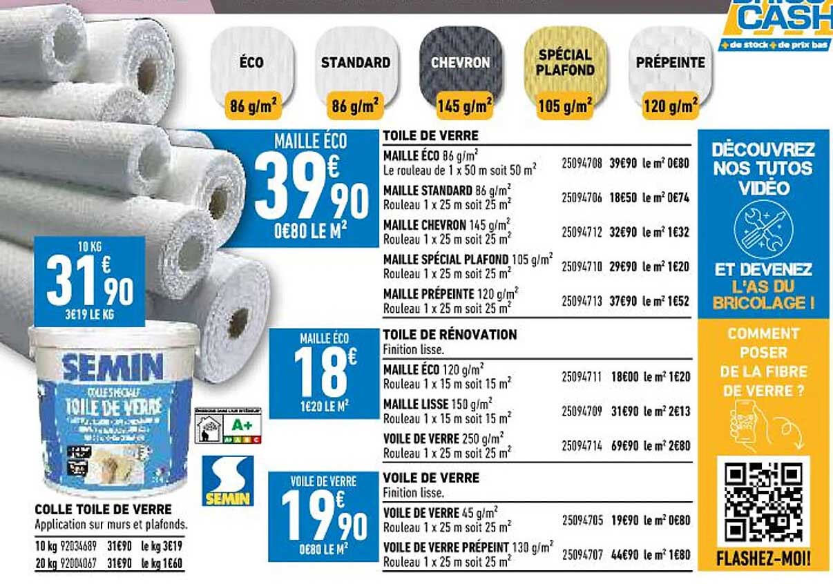 colle toile de verre semin, toile de verre, toile de rénovation, voile de verre