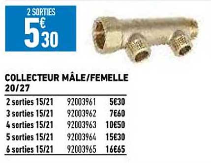 collecteur mâle-femelle 20-27