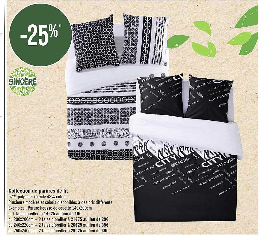 collection de parures de lit sincère
