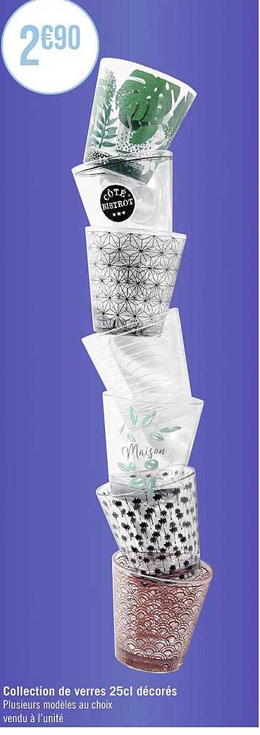 Collection De Verres 25 Cl Décorés