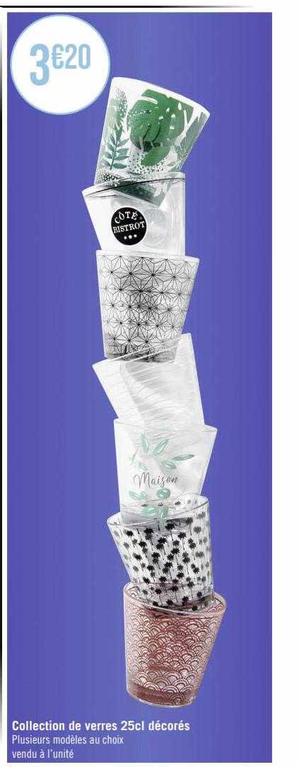 collection de verres 25cl décorés
