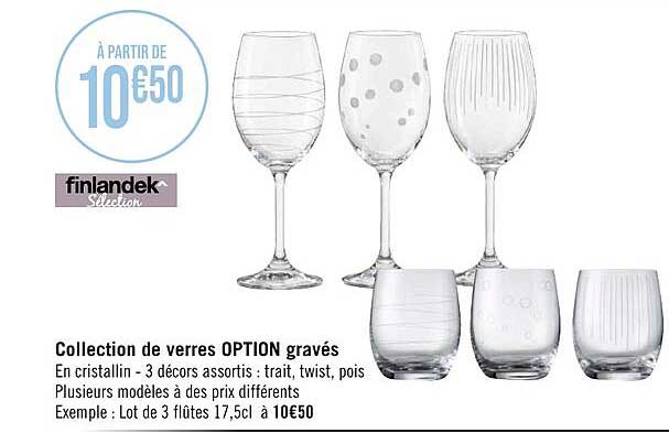 collection de verres option gravés