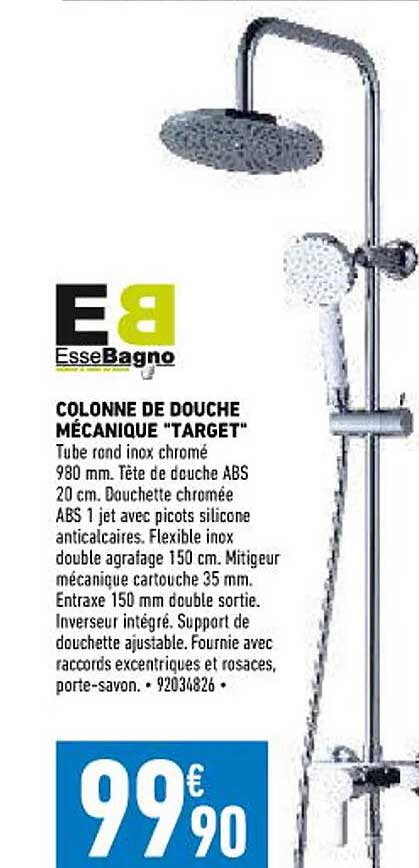 colonne de douche mécanique "target" essebagno