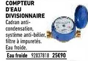 compteur d'eau divisionnaire