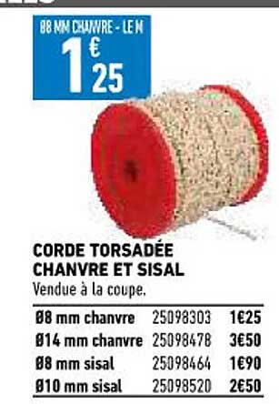 corde torsadée chanvre et sisal