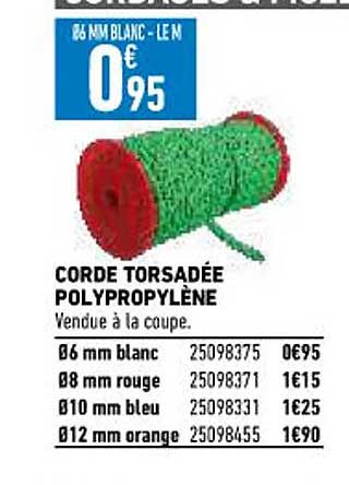 corde torsadée polypropylène