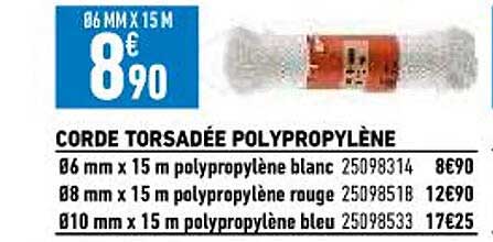 corde torsadée polypropylène