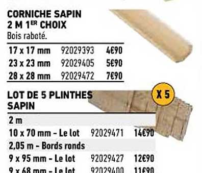 corniche sapin 2m 1er choix