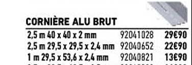cornière alu brut