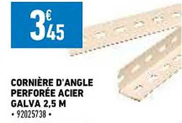 cornière d'angle perforée acier galva 2,5 m