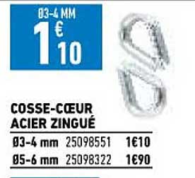 cosse-cœur acier zingué
