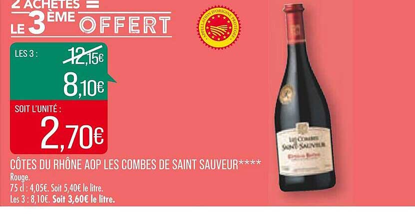 côtes du rhône aop les combes de saint sauveur