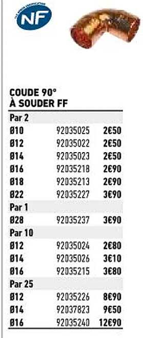 coude 90° à souder ff