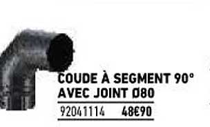 coude à segment 90° avec joint ø 80