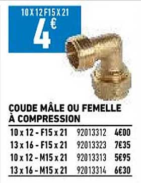 Coude Mâle Ou Femelle à Compression