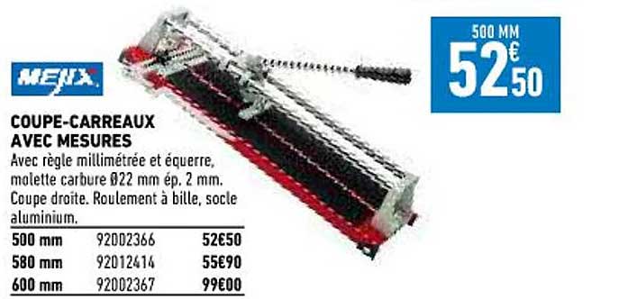 coupe-carreaux avec mesures mejix