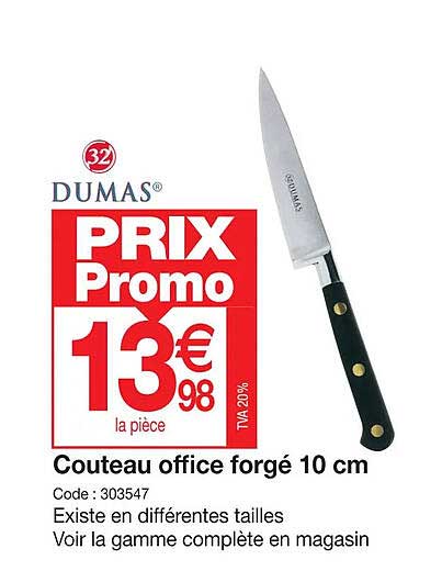 couteau office forgé 10 cm