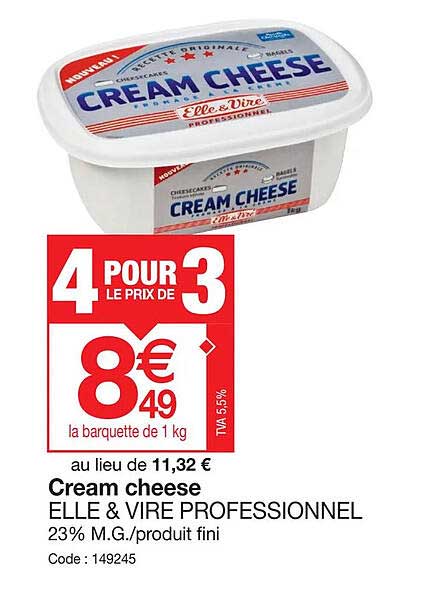 cream cheese elle & vire professionnel