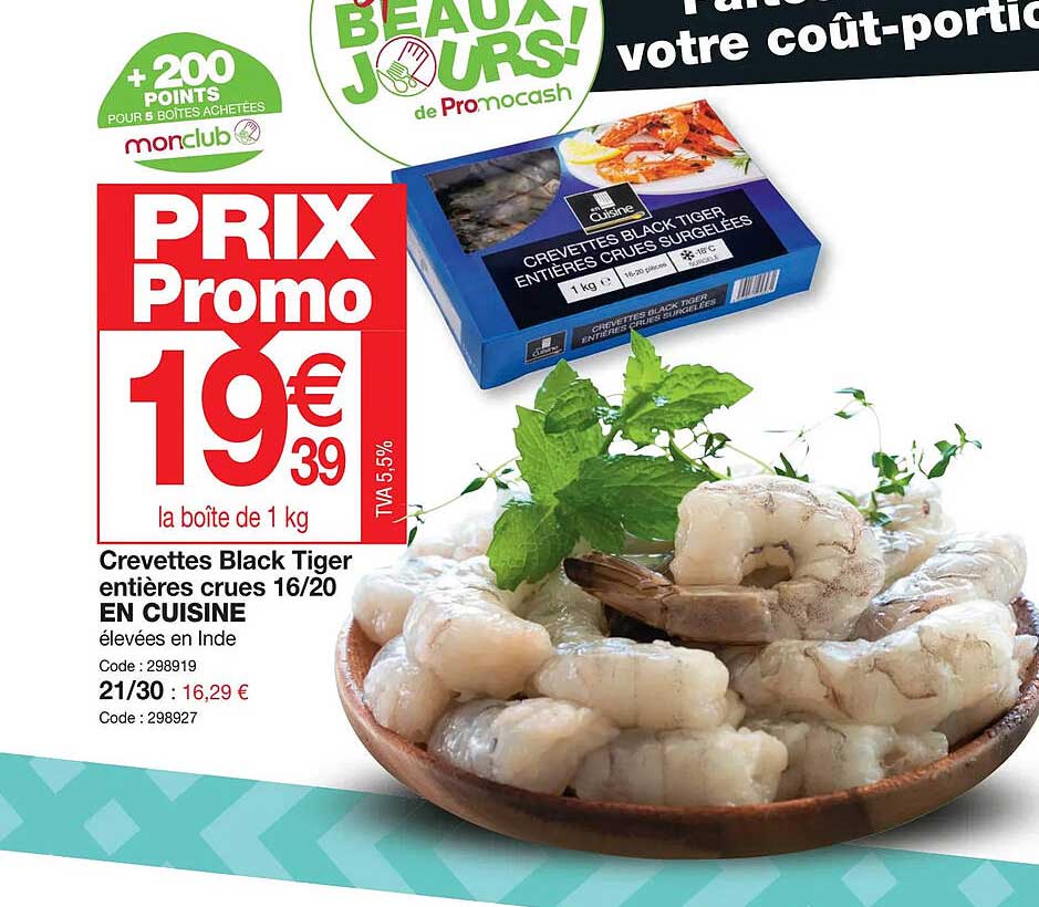 crevettes black tiger entières crue 16 20 en cuisine